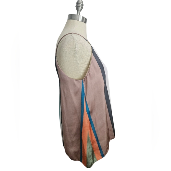 ZARA Multicolor Striped Spaghetti Strap Satin Top | SZ M - Picture 3 of 11